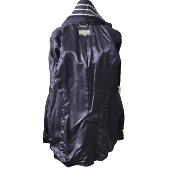 NWOT Women's Pelle Studio Contrast-Trim Belted Trench Coat, sz M - Picture 9 of 15